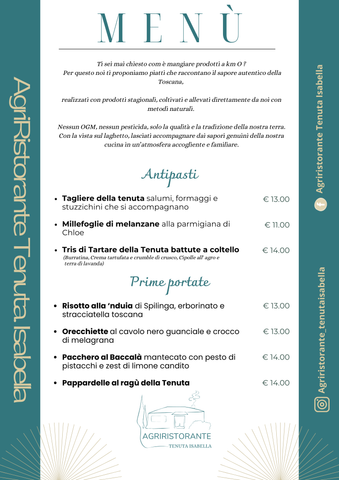 Menu alla carta
