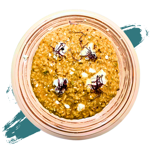Risotto all' nduia erborinato e stracciatella
